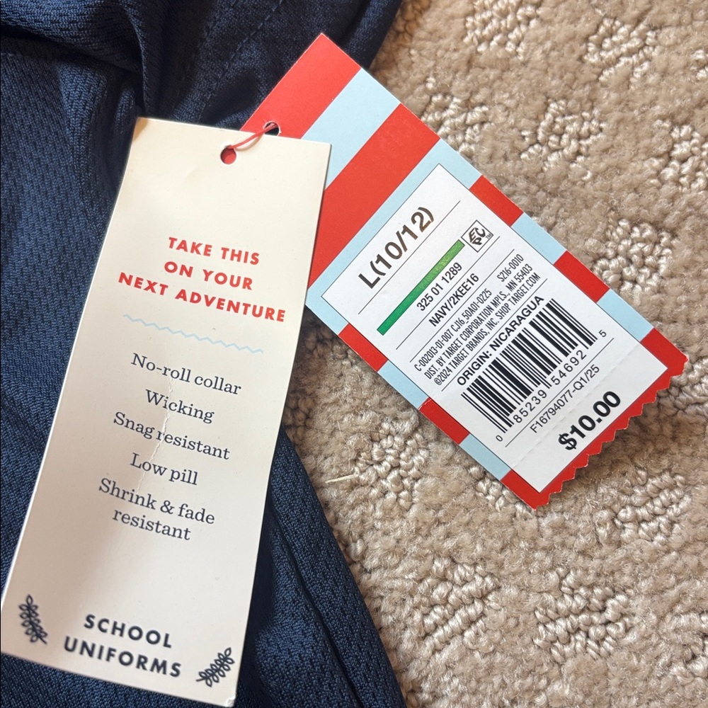 Cat & Jack Dark Blue School Uniform Polo - Picture 5 of 5
